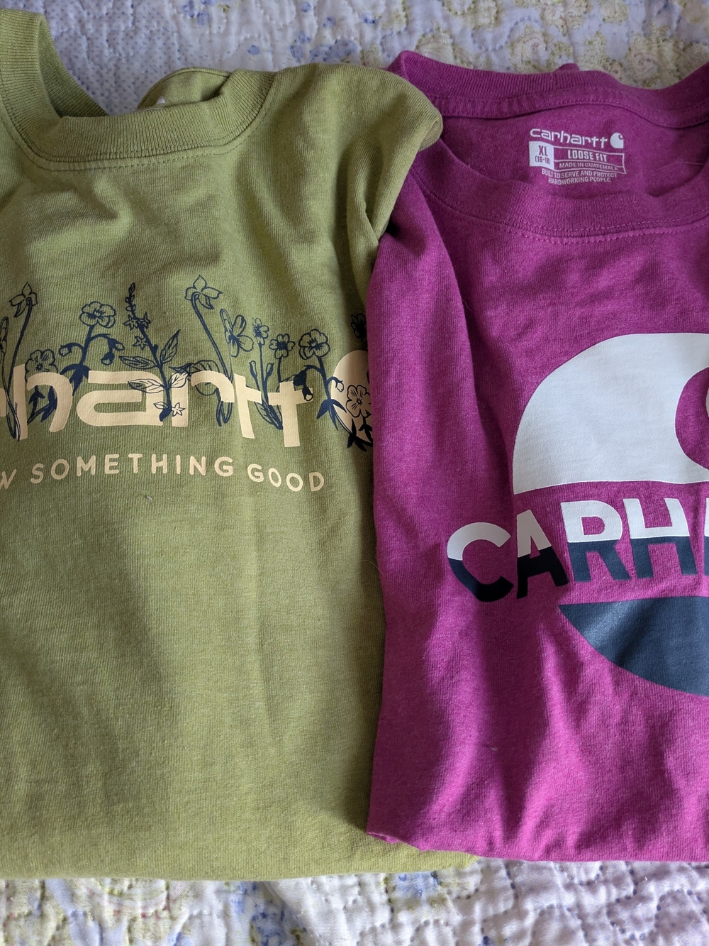 Carhartt Women's Graphic Tee - Olive Green & Magenta